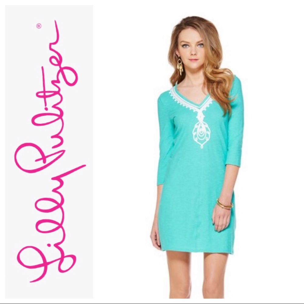 Lily Pulitzer Tidewater Tunic Dress In Seafoam